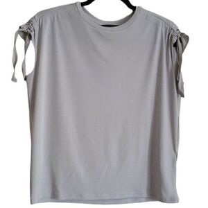 Banana Republic Gray Women's XS Blouse Rouched Shoulder Sleeveless casual